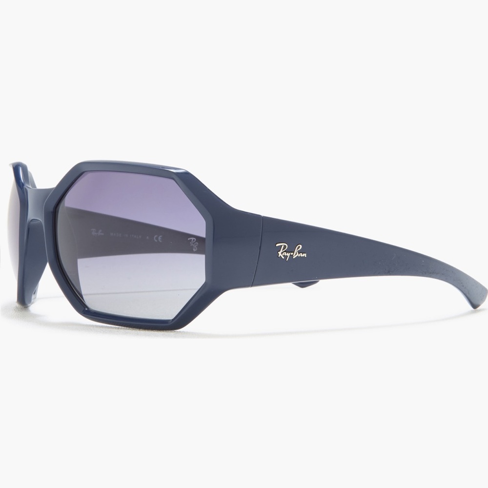 Ray-Ban NEW 59mm Shiny LT Blue Octagonal Sunglasses Made in Italy